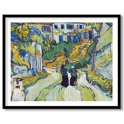 This artwork beautifully captures a vibrant village scene, bustling with life and movement. The for sweet-home