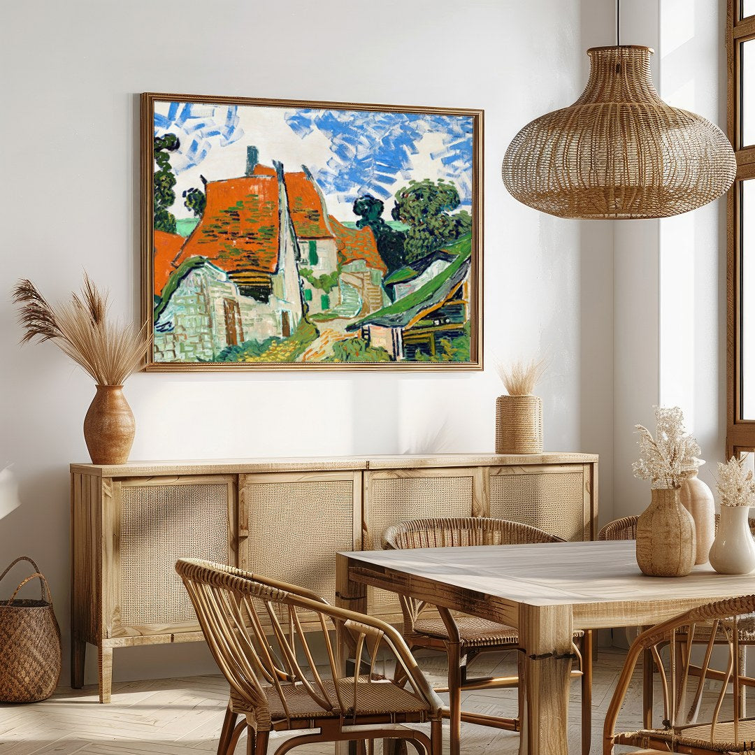 Add a touch of rustic elegance to your space with this vibrant village scene, featuring striking for Dining