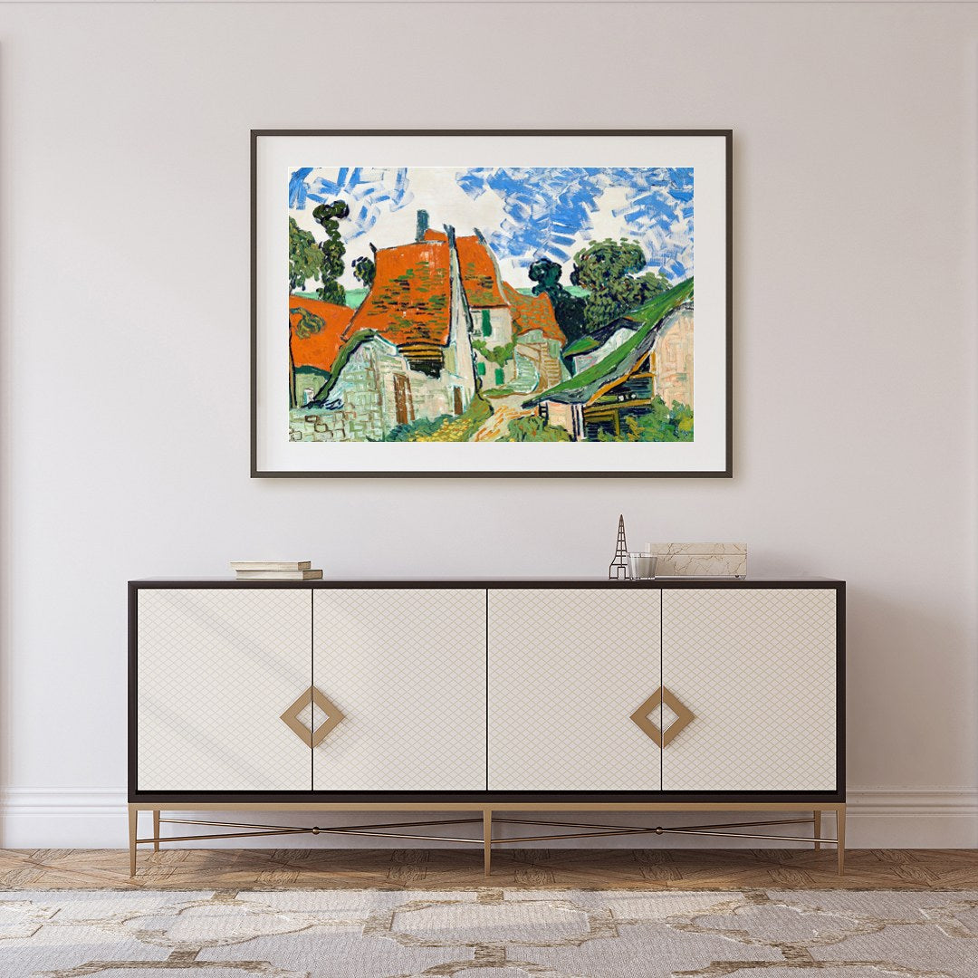 Add a touch of rustic elegance to your space with this vibrant village scene, featuring striking for Foyer