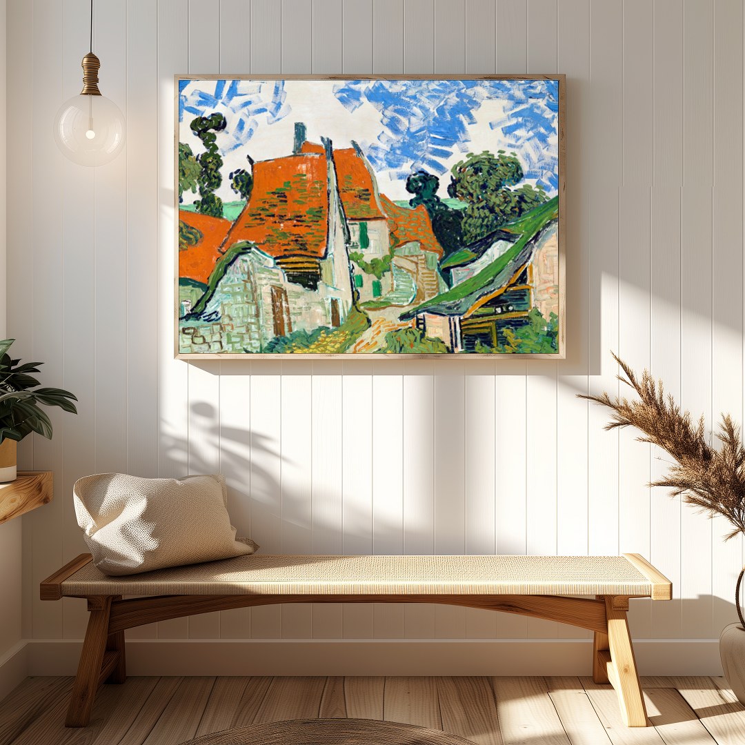 Add a touch of rustic elegance to your space with this vibrant village scene, featuring striking for Hallway