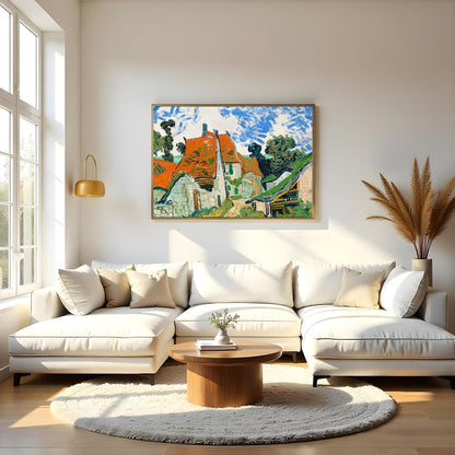 Add a touch of rustic elegance to your space with this vibrant village scene, featuring striking for Living Room