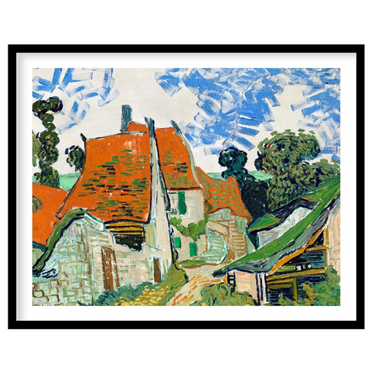 Add a touch of rustic elegance to your space with this vibrant village scene, featuring striking for place