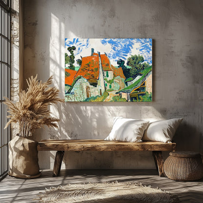 Add a touch of rustic elegance to your space with this vibrant village scene, featuring striking for Veranda