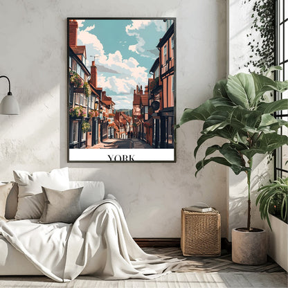 Capture the charm and beauty of York with this exquisite piece of wall art. Featuring a picturesque for Living Room