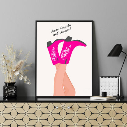 This fun and sassy art print features a playful take on Western style with a humorous twist. The ce… for living room