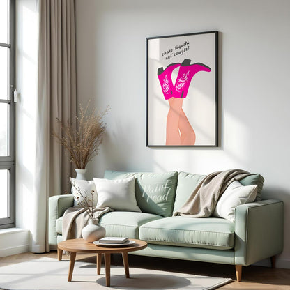 This fun and sassy art print features a playful take on Western style with a humorous twist. The ce… for living room