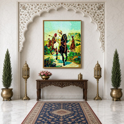Celebrate the legacy of Chattrapati Shivaji Maharaj with this evocative artwork capturing his for Hallway