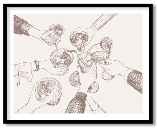 Cheers to Connection Painting available online at Paint Road for only Cheers to Connection showing celebratory atmosphere dining and diverse array