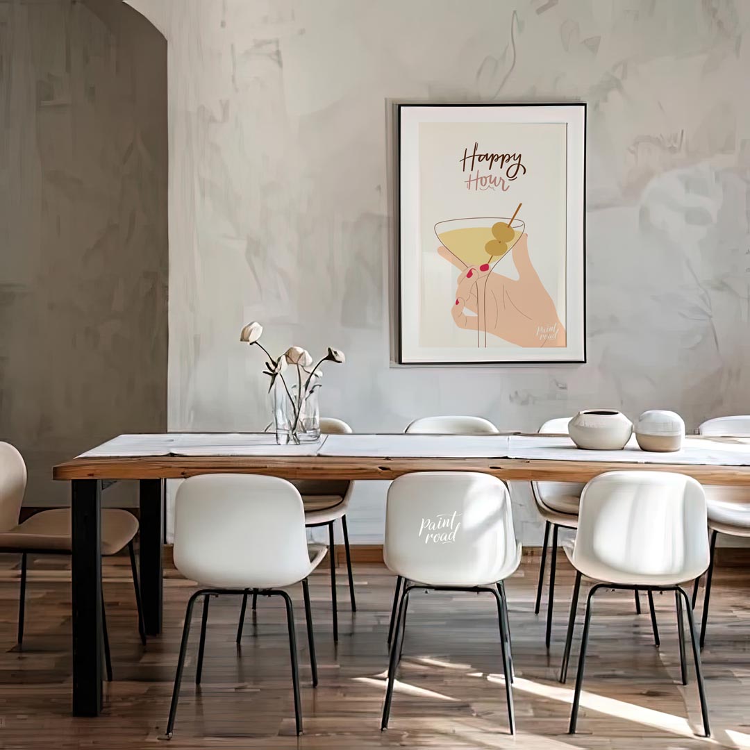 This stylish and minimalistic illustration captures the chic vibe of happy hour with a feminine han… for dining room