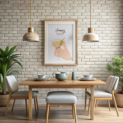 This stylish and minimalistic illustration captures the chic vibe of happy hour with a feminine han… for dining room