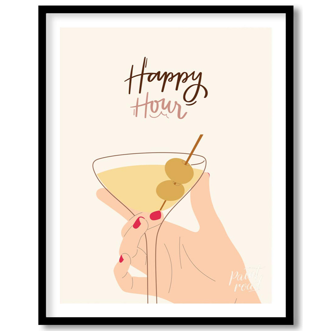 This stylish and minimalistic illustration captures the chic vibe of happy hour with a feminine han… for home