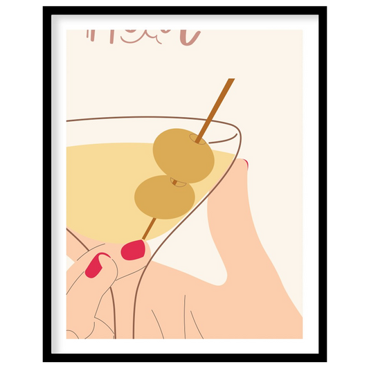 This stylish and minimalistic illustration captures the chic vibe of happy hour with a feminine han… for home