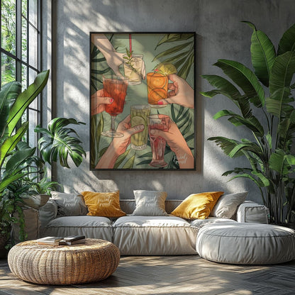 Cheers to Summer Painting available online at Paint Road for only Cheers to Summer showing adorned adorned with fresh fruits and arrival