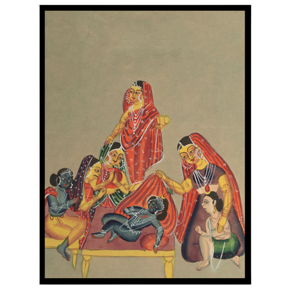 Immerse yourself in the tender world of maternal love and divine play as Yashoda lovingly watches for decor