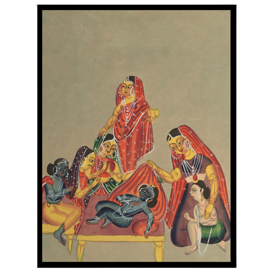 Immerse yourself in the tender world of maternal love and divine play as Yashoda lovingly watches for decor