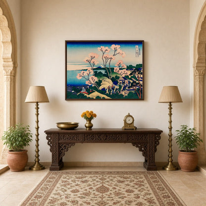 Immerse yourself in the serene beauty of 'Cherry Blossoms at Goten-Yama Hill,' an exquisite fine for Hallway