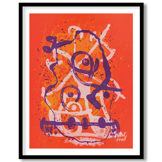 This dynamic art print is “Chevauchée - Rouge Violet” by Joan Miró, a vibrant and expressive abstra… for sweet home