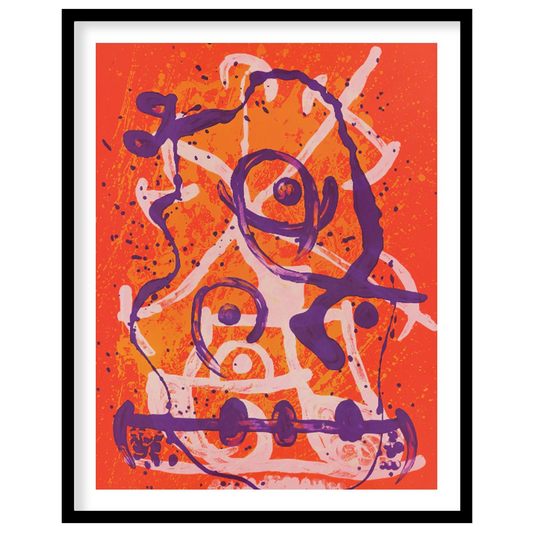 This dynamic art print is “Chevauchée - Rouge Violet” by Joan Miró, a vibrant and expressive abstra… for sweet home