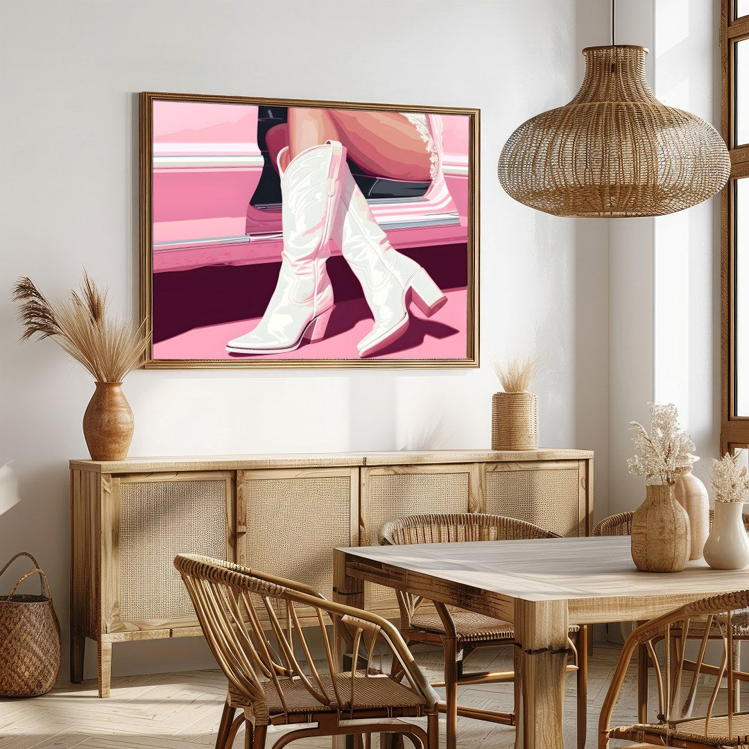 Embrace the charm of retro fashion with this captivating artwork. A harmonious blend of pastels and for Dining