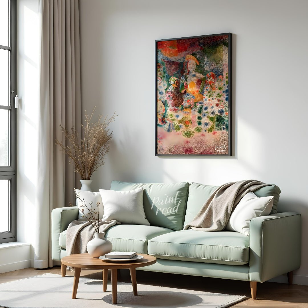 This intriguing artwork, attributed to Picasso and described as being in a “Puntinismo” (Pointillis… for living room
