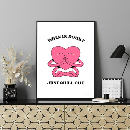 This charming digital illustration features a soft pink heart character, complete with two small ey… for office