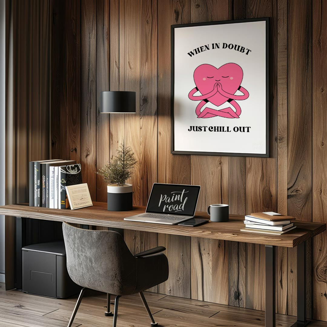 This charming digital illustration features a soft pink heart character, complete with two small ey… for office