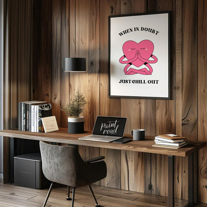 This charming digital illustration features a soft pink heart character, complete with two small ey… for office
