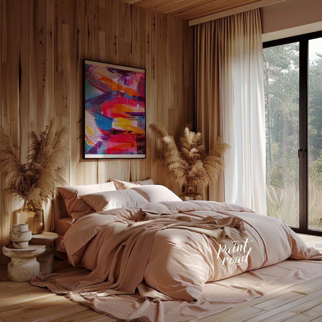 This beautiful painting is an explosion of vibrant colors and dynamic textures. Bold brushstrokes o… for bedroom