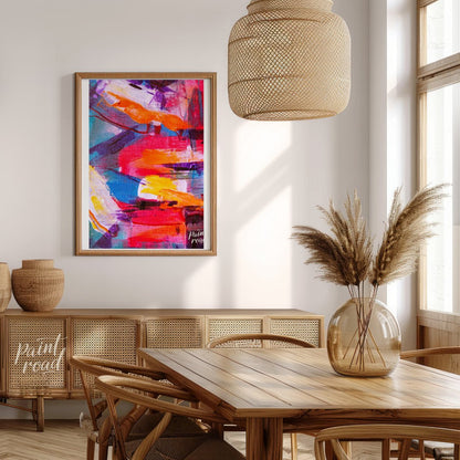 This beautiful painting is an explosion of vibrant colors and dynamic textures. Bold brushstrokes o… for dining room