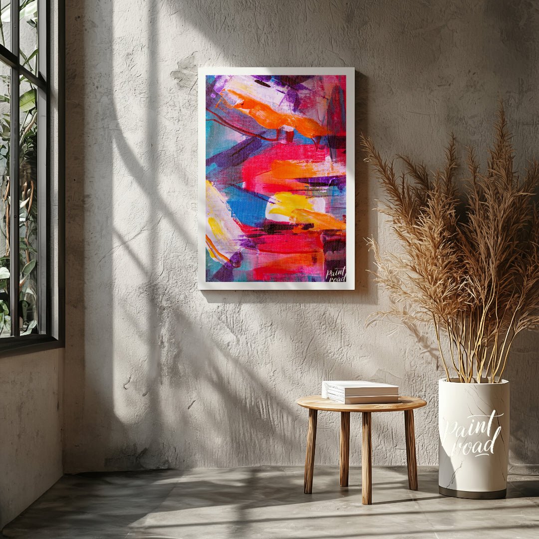 This beautiful painting is an explosion of vibrant colors and dynamic textures. Bold brushstrokes o… for living room