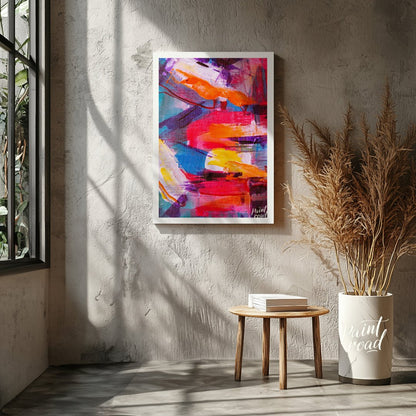 This beautiful painting is an explosion of vibrant colors and dynamic textures. Bold brushstrokes o… for living room