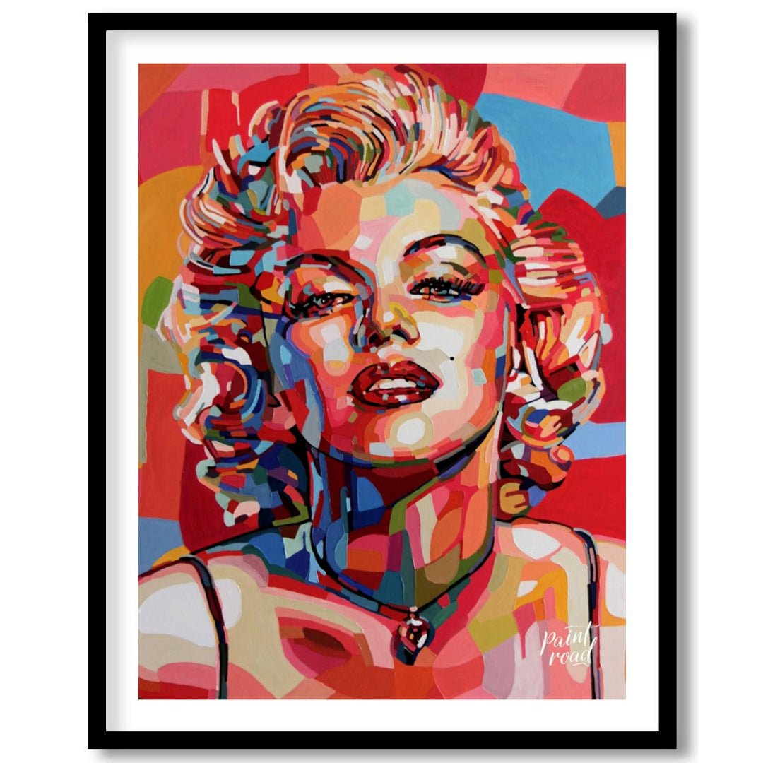 This vibrant painting reimagines the iconic Marilyn Monroe in a bold, contemporary style. The artis… for house