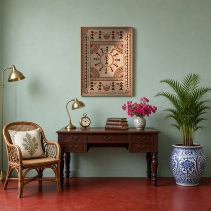 Immerse yourself in the vibrant energy of traditional Warli Art with this captivating piece. for Study