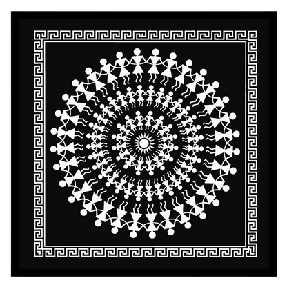 Celebrate the vibrant rhythm of village life with this stunning Warli art print, featuring for haven