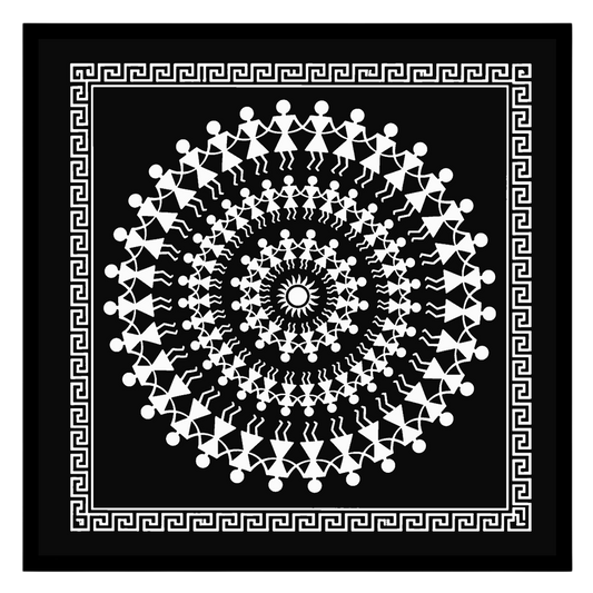 Celebrate the vibrant rhythm of village life with this stunning Warli art print, featuring for haven