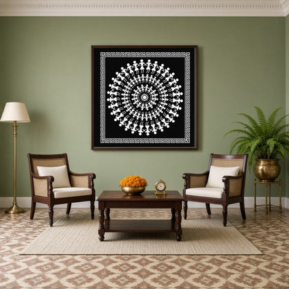 Celebrate the vibrant rhythm of village life with this stunning Warli art print, featuring for Living Room