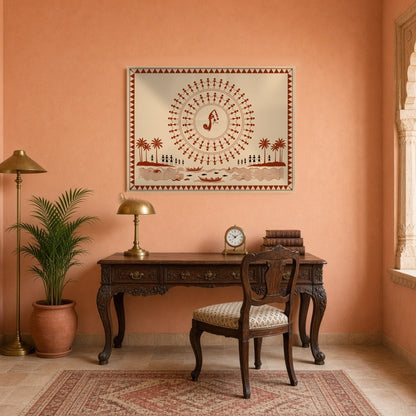 Immerse yourself in the vibrant rhythms of village life with this captivating Warli art print. for Study