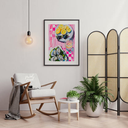This beautiful painting captures a vibrant still life with a refreshing summer vibe. Slices of lemo… for living room
