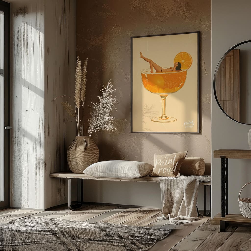 Citrus Serenity Painting available online at Paint Road for only Citrus Serenity showing beverage bliss and carefree