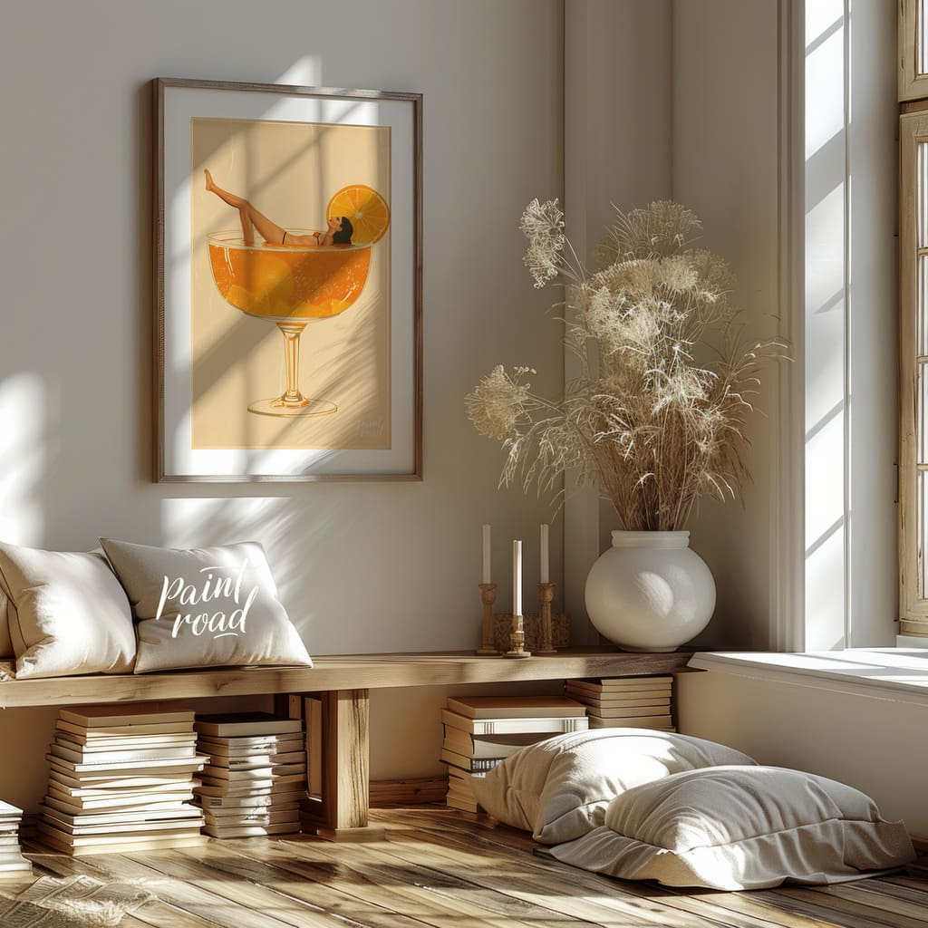 Citrus Serenity Painting available online at Paint Road for only Citrus Serenity showing beverage bliss and carefree