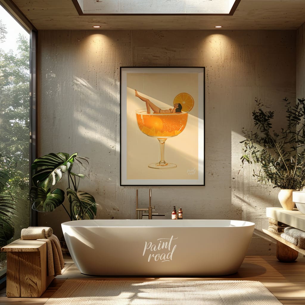 Citrus Serenity Painting available online at Paint Road for only Citrus Serenity showing beverage bliss and carefree