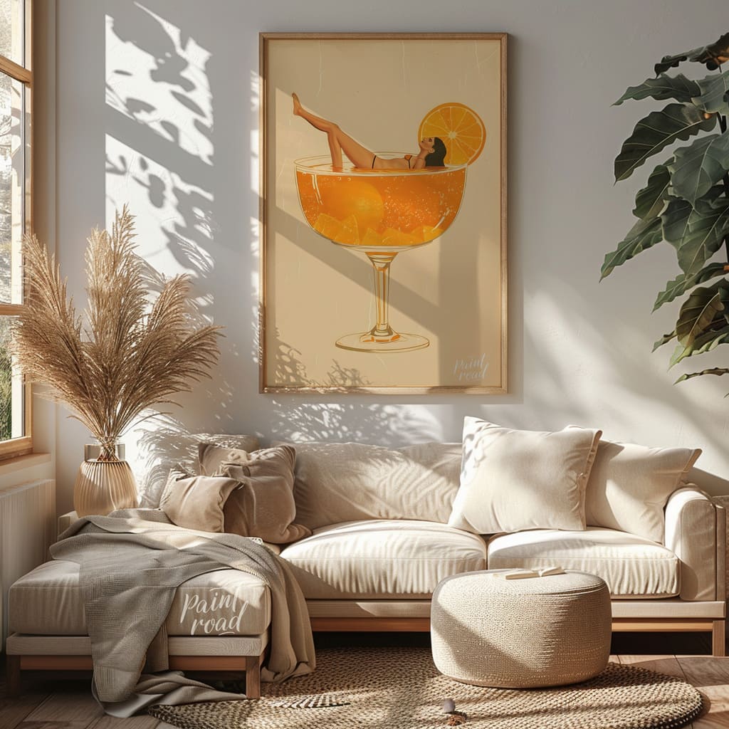 Citrus Serenity Painting available online at Paint Road for only Citrus Serenity showing beverage bliss and carefree