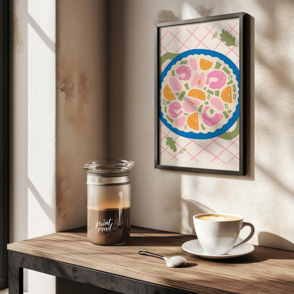 This delightful top-down view captures a vibrant bowl filled with an eclectic mix of ingredients. P… for kitchen
