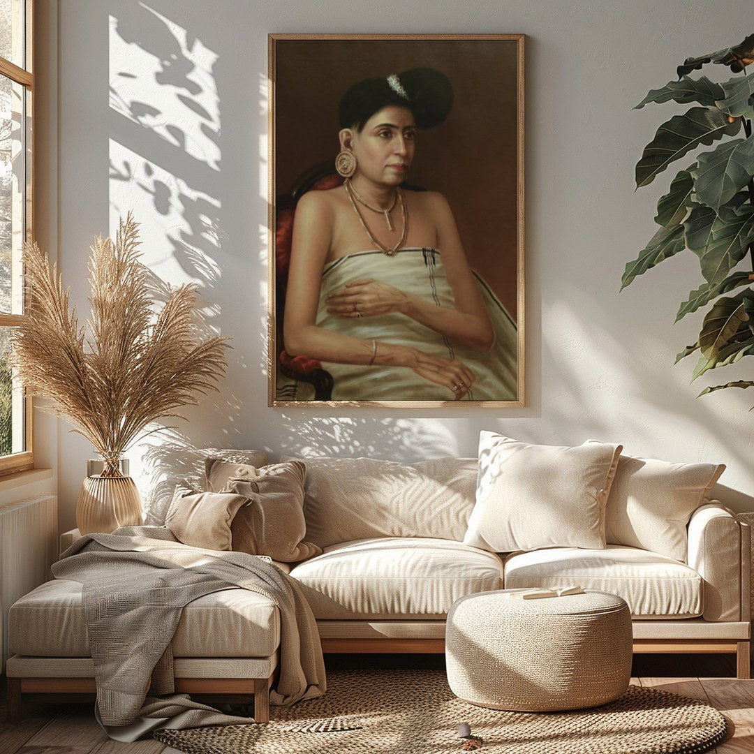 Dive into the sophistication of classic portraiture with this stunning piece. Capturing the grace for Sitting Area