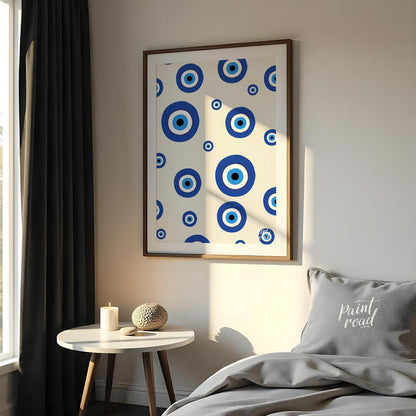 This protective and visually striking art print features a repeating pattern of traditional blue an… for bedroom