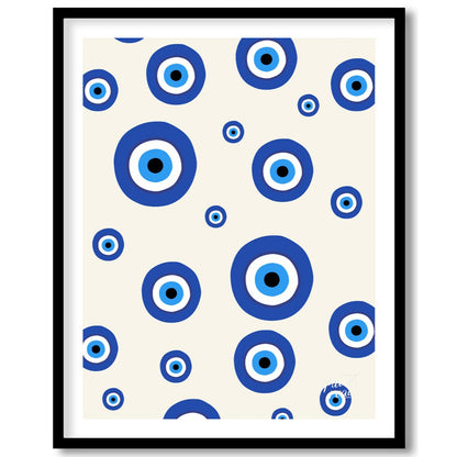 This protective and visually striking art print features a repeating pattern of traditional blue an… for room