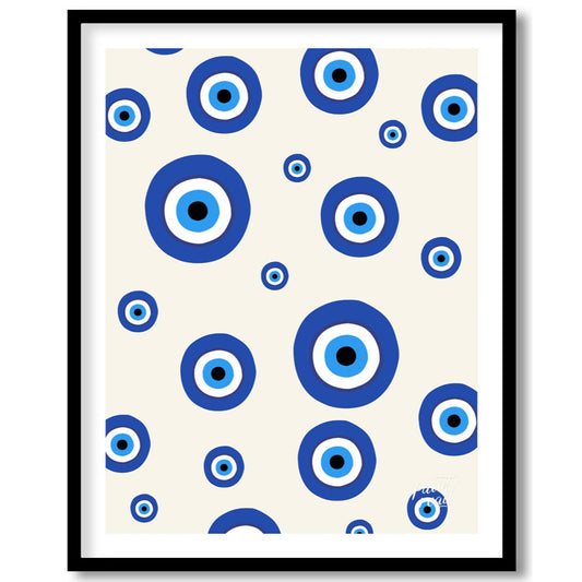 This protective and visually striking art print features a repeating pattern of traditional blue an… for room