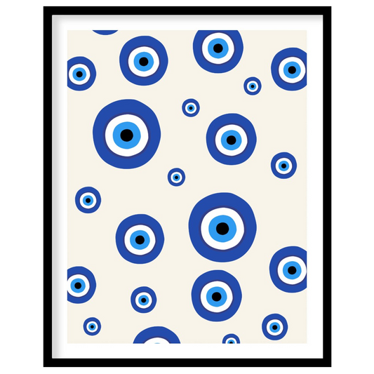 This protective and visually striking art print features a repeating pattern of traditional blue an… for room