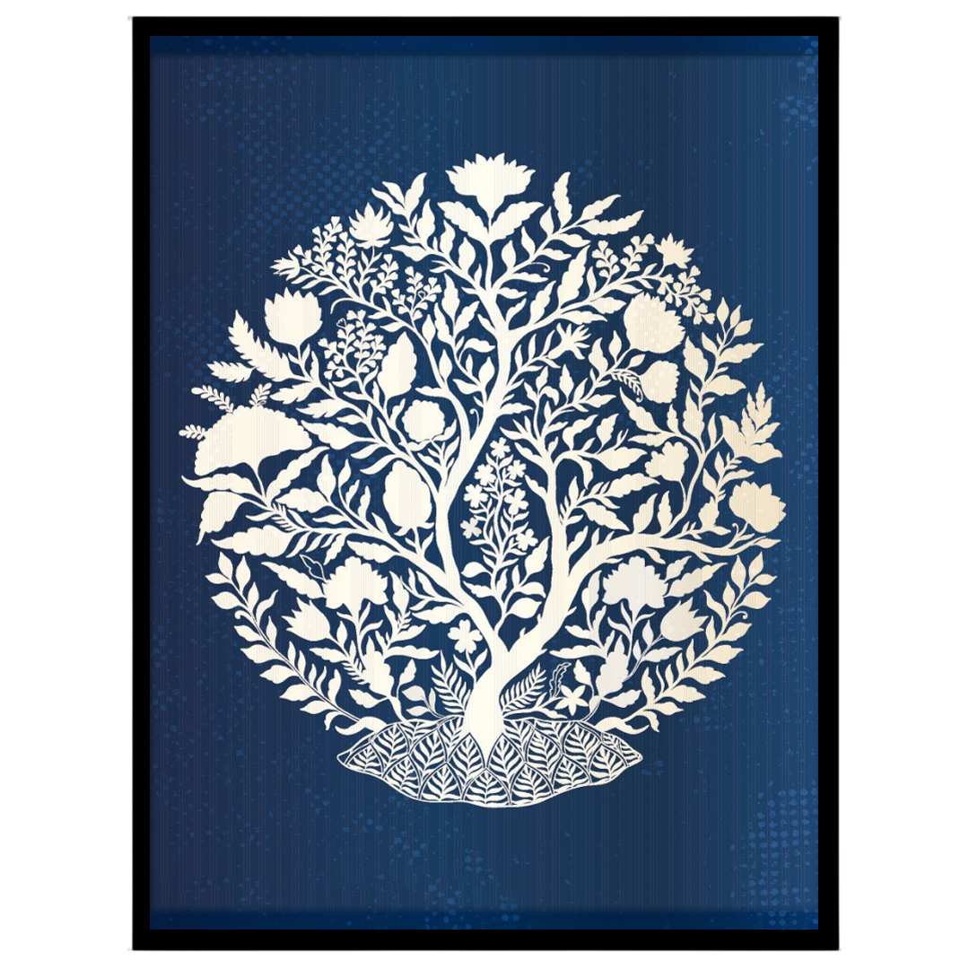 Immerse yourself in the elegance of Mughal artistry with this exquisite depiction of the Tree of for loft