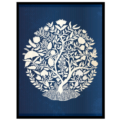Immerse yourself in the elegance of Mughal artistry with this exquisite depiction of the Tree of for loft